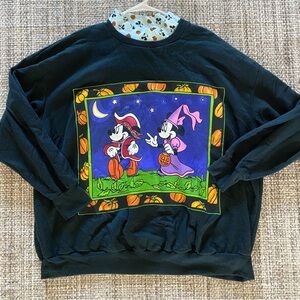 Rare 90s Vintage Authentic Disney Mickey & Minnie Halloween Sweatshirt